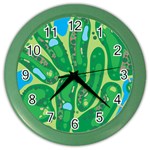Golf Course Par Golf Course Green Color Wall Clock