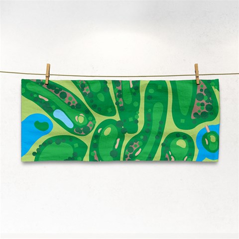 Golf Course Par Golf Course Green Hand Towel from ArtsNow.com Front