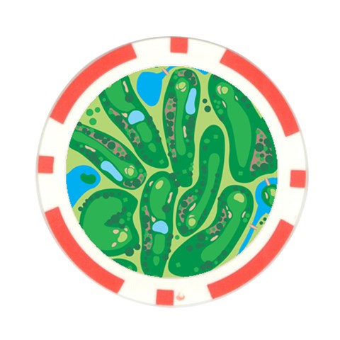 Golf Course Par Golf Course Green Poker Chip Card Guard (10 pack) from ArtsNow.com Front