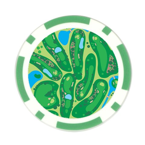 Golf Course Par Golf Course Green Poker Chip Card Guard (10 pack) from ArtsNow.com Front