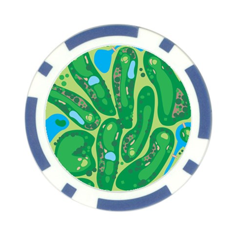 Golf Course Par Golf Course Green Poker Chip Card Guard (10 pack) from ArtsNow.com Front