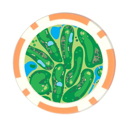Golf Course Par Golf Course Green Poker Chip Card Guard (10 pack) from ArtsNow.com Front