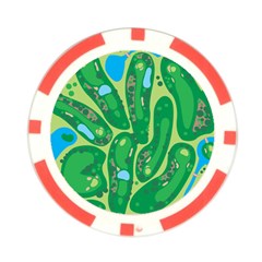 Golf Course Par Golf Course Green Poker Chip Card Guard (10 pack) from ArtsNow.com Front