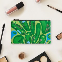 Golf Course Par Golf Course Green Cosmetic Bag (Small) from ArtsNow.com Front