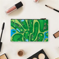 Golf Course Par Golf Course Green Cosmetic Bag (Small) from ArtsNow.com Back