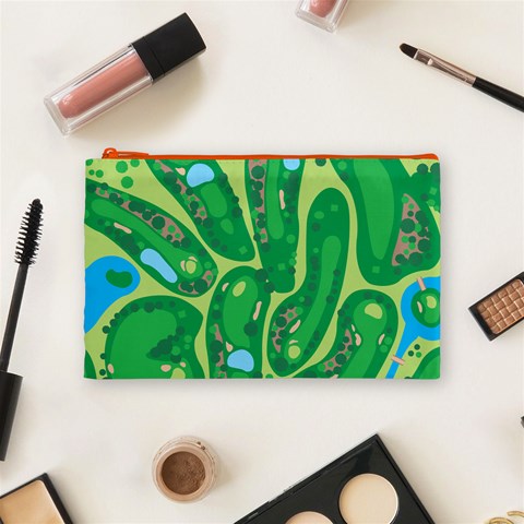 Golf Course Par Golf Course Green Cosmetic Bag (Medium) from ArtsNow.com Front