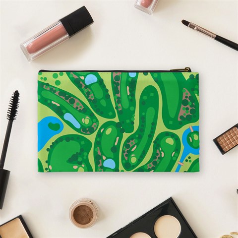 Golf Course Par Golf Course Green Cosmetic Bag (Medium) from ArtsNow.com Back