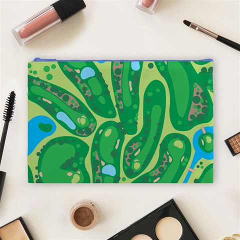 Golf Course Par Golf Course Green Cosmetic Bag (Large) from ArtsNow.com Front