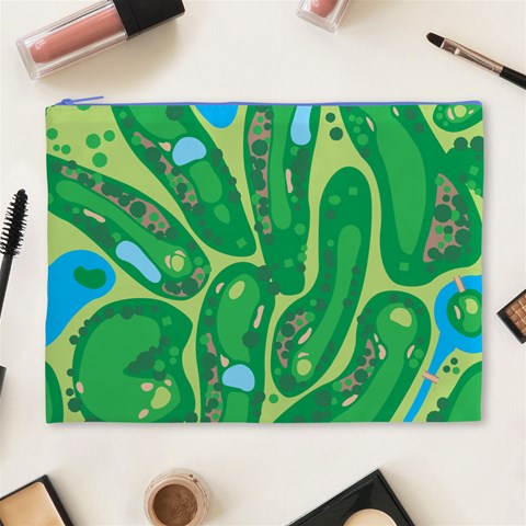 Golf Course Par Golf Course Green Cosmetic Bag (XL) from ArtsNow.com Front