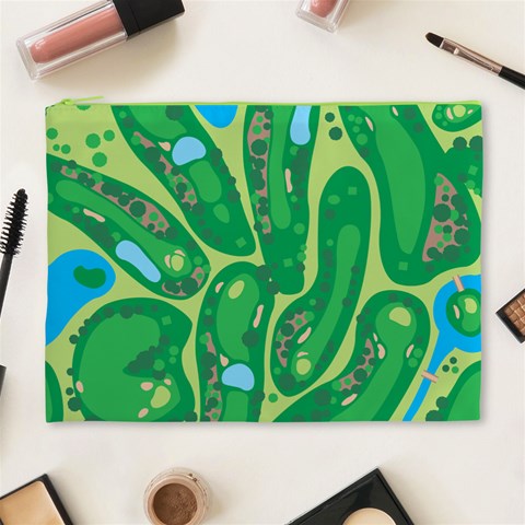 Golf Course Par Golf Course Green Cosmetic Bag (XL) from ArtsNow.com Front