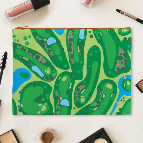 Golf Course Par Golf Course Green Cosmetic Bag (XL) from ArtsNow.com Front