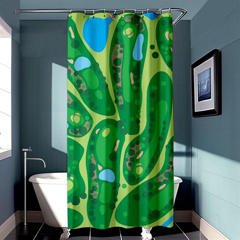 Golf Course Par Golf Course Green Shower Curtain 36  x 72  (Stall)  from ArtsNow.com Curtain(36 X72 )