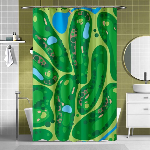 Golf Course Par Golf Course Green Shower Curtain 48  x 72  (Small)  from ArtsNow.com Curtain(48  X 72 )