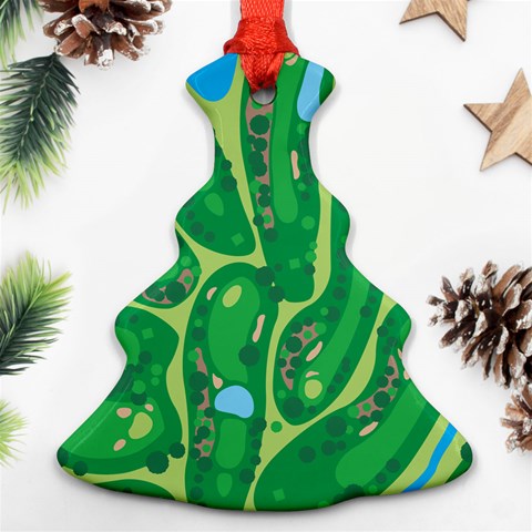 Golf Course Par Golf Course Green Ornament (Christmas Tree)  from ArtsNow.com Front