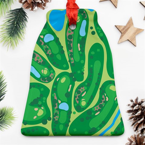 Golf Course Par Golf Course Green Ornament (Bell) from ArtsNow.com Front