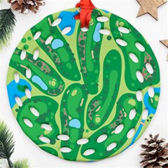 Golf Course Par Golf Course Green Round Filigree Ornament (Two Sides) from ArtsNow.com Front