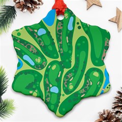 Golf Course Par Golf Course Green Snowflake Ornament (Two Sides) from ArtsNow.com Front