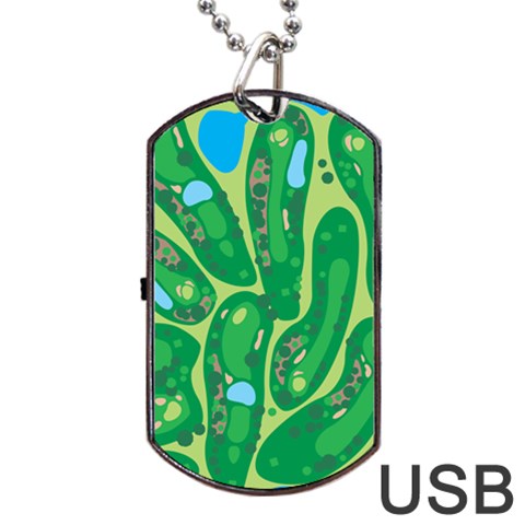 Golf Course Par Golf Course Green Dog Tag USB Flash (One Side) from ArtsNow.com Front