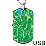 Golf Course Par Golf Course Green Dog Tag USB Flash (One Side)