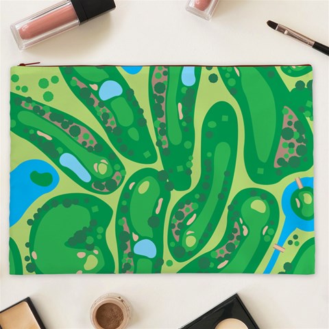 Golf Course Par Golf Course Green Cosmetic Bag (XXL) from ArtsNow.com Front