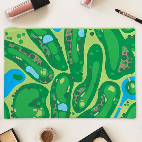Golf Course Par Golf Course Green Cosmetic Bag (XXL) from ArtsNow.com Front