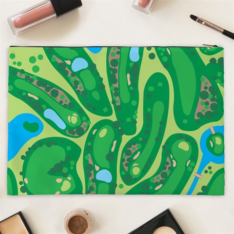 Golf Course Par Golf Course Green Cosmetic Bag (XXL) from ArtsNow.com Back