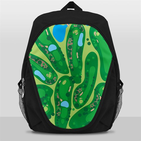 Golf Course Par Golf Course Green Backpack Bag from ArtsNow.com Front