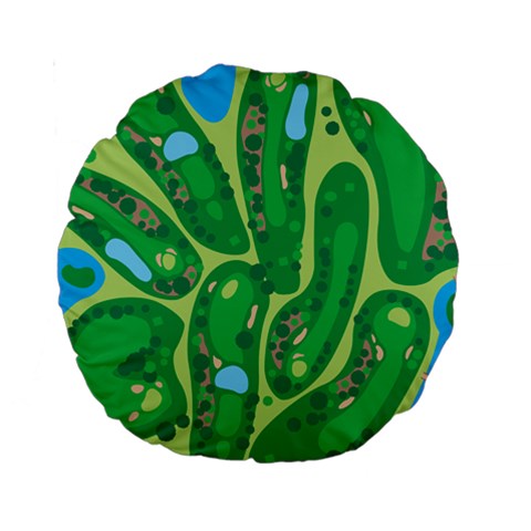 Golf Course Par Golf Course Green Standard 15  Premium Round Cushions from ArtsNow.com Front