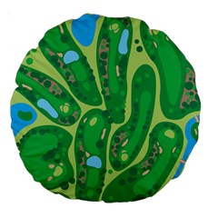 Golf Course Par Golf Course Green Large 18  Premium Round Cushions from ArtsNow.com Front