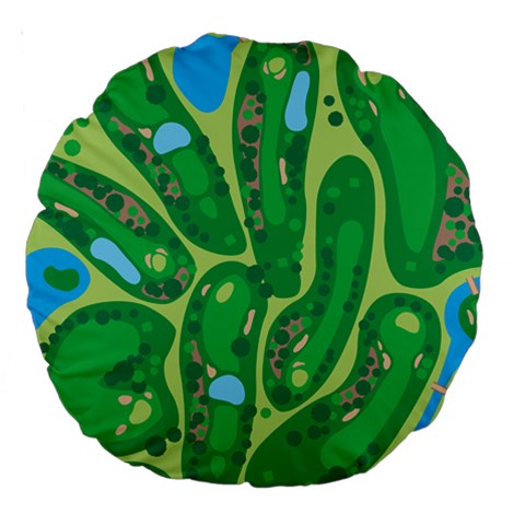Golf Course Par Golf Course Green Large 18  Premium Round Cushions from ArtsNow.com Back