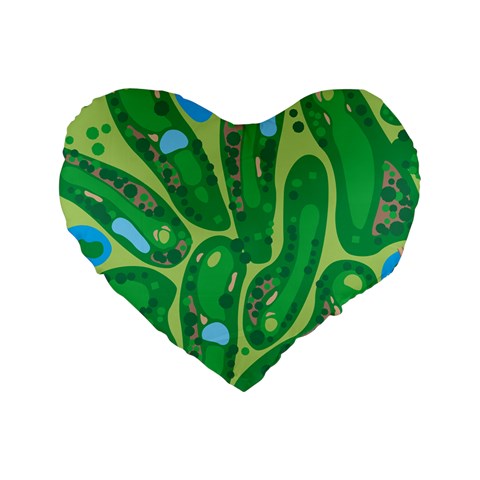 Golf Course Par Golf Course Green Standard 16  Premium Heart Shape Cushions from ArtsNow.com Front