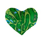 Golf Course Par Golf Course Green Standard 16  Premium Heart Shape Cushions
