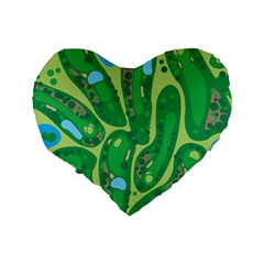 Golf Course Par Golf Course Green Standard 16  Premium Heart Shape Cushions from ArtsNow.com Back