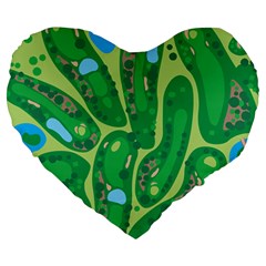 Golf Course Par Golf Course Green Large 19  Premium Heart Shape Cushions from ArtsNow.com Front