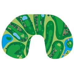 Golf Course Par Golf Course Green Travel Neck Pillow from ArtsNow.com Back