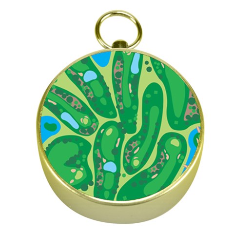 Golf Course Par Golf Course Green Gold Compasses from ArtsNow.com Front