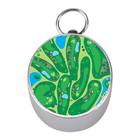 Golf Course Par Golf Course Green Mini Silver Compasses from ArtsNow.com Front