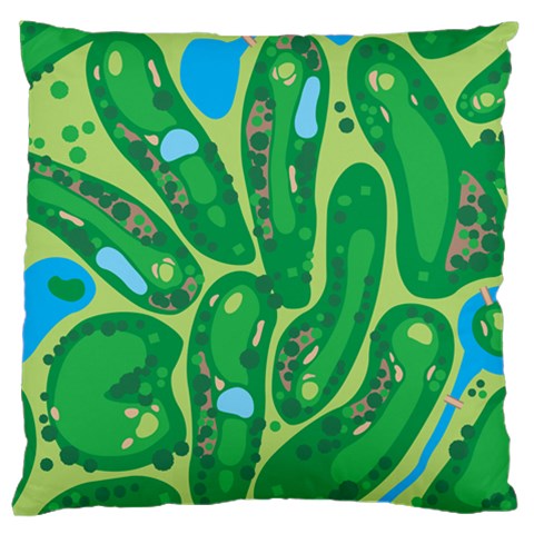 Golf Course Par Golf Course Green Large Premium Plush Fleece Cushion Case (One Side) from ArtsNow.com Front