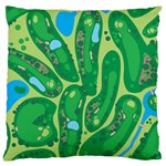 Golf Course Par Golf Course Green Large Premium Plush Fleece Cushion Case (One Side)