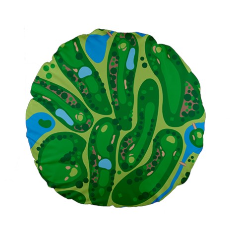 Golf Course Par Golf Course Green Standard 15  Premium Flano Round Cushions from ArtsNow.com Front