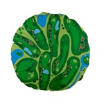 Golf Course Par Golf Course Green Standard 15  Premium Flano Round Cushions