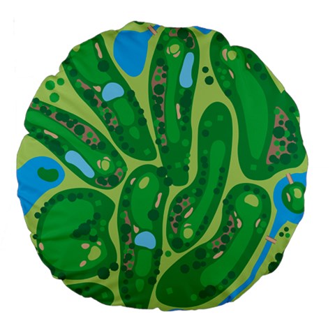 Golf Course Par Golf Course Green Large 18  Premium Flano Round Cushions from ArtsNow.com Front