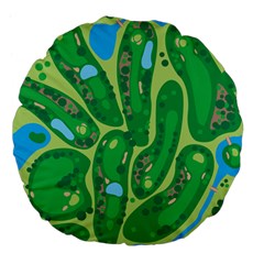 Golf Course Par Golf Course Green Large 18  Premium Flano Round Cushions from ArtsNow.com Back