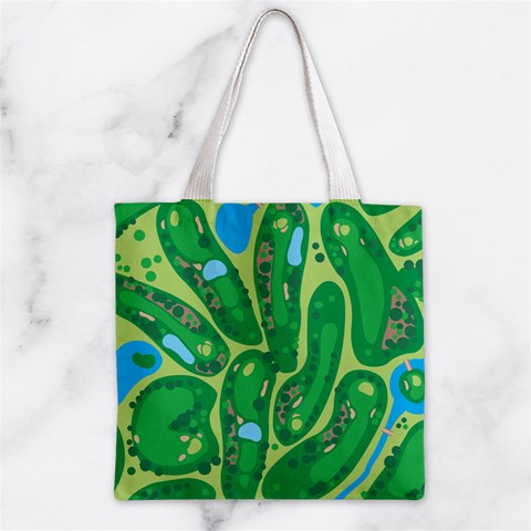 Golf Course Par Golf Course Green Zipper Grocery Tote Bag from ArtsNow.com Front