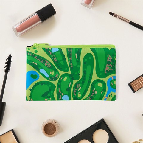 Golf Course Par Golf Course Green Cosmetic Bag (XS) from ArtsNow.com Front