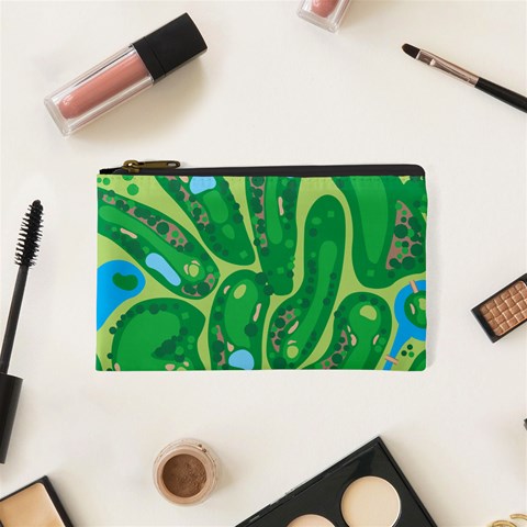 Golf Course Par Golf Course Green Cosmetic Bag (XS) from ArtsNow.com Front