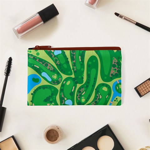 Golf Course Par Golf Course Green Cosmetic Bag (XS) from ArtsNow.com Front