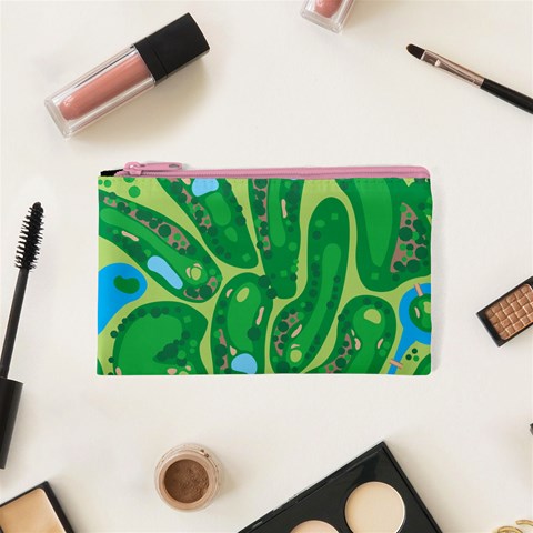 Golf Course Par Golf Course Green Cosmetic Bag (XS) from ArtsNow.com Front
