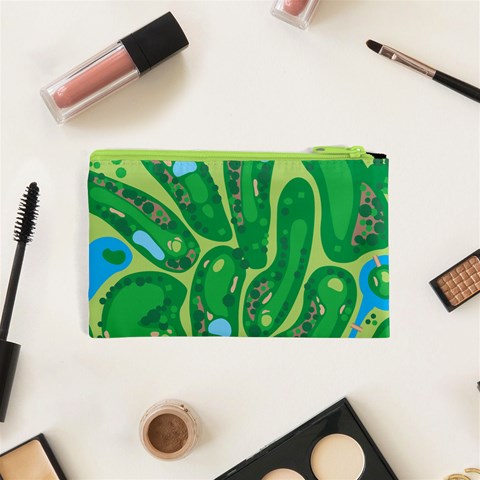 Golf Course Par Golf Course Green Cosmetic Bag (XS) from ArtsNow.com Back