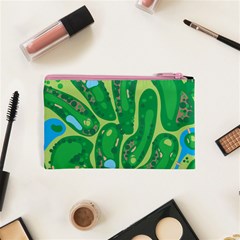 Golf Course Par Golf Course Green Cosmetic Bag (XS) from ArtsNow.com Back